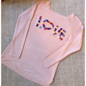 Embroidered “Love” Sweater. Size S.